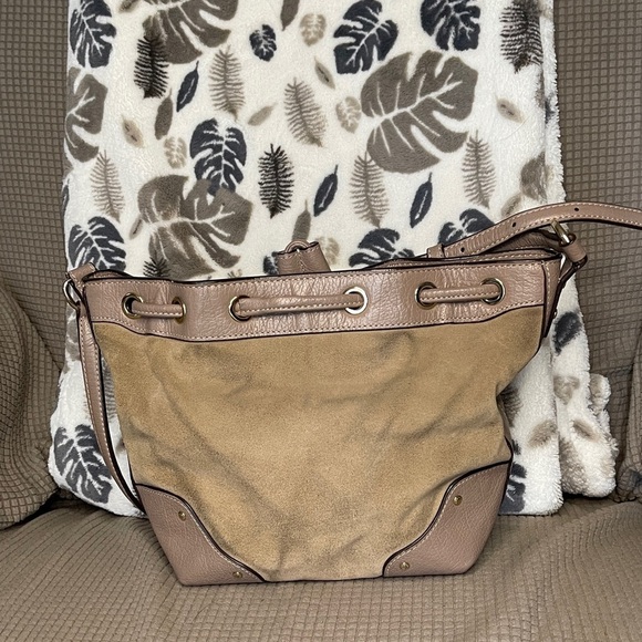 Coach Stage Coach Bucket Beige and Brown Crossbody Bag - Picture 3 of 8